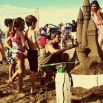 Circuito Del Arte en Playa Varese -  Creación obras de arena por el artista Alejandro Arce